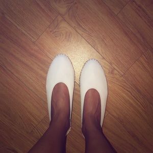 White flat espadrilles